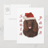 Ierse Water Spaniel Santa Paws Feestdagenkaart (Voorkant / Achterkant)