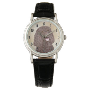 Ierse Water Spaniel Schilderij - Originele Honden Horloge