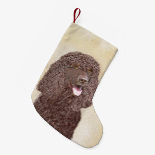 Ierse Water Spaniel Schilderij - Originele Honden Kleine Kerstsok