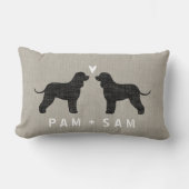 Ierse Water Spaniel Silhouetten Liefde - Personali Kussen (Voorkant)