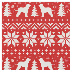 Ierse Water Spaniels Kerstvakantie Patroon Stof