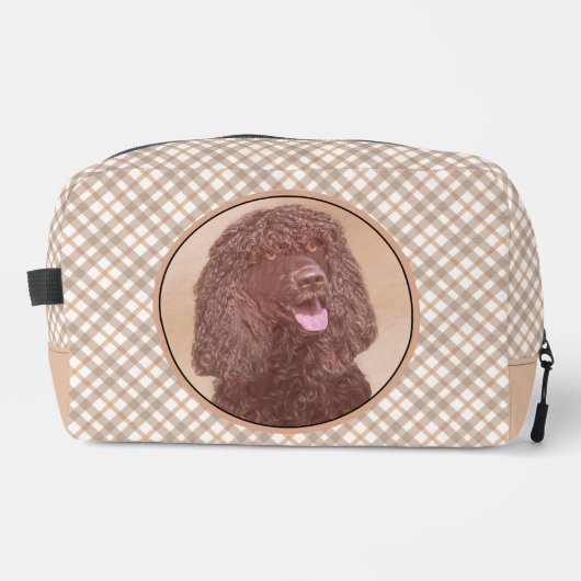 Ierse waterspaniël IWS schildert originele hondenk Toilettasje (Voorkant)