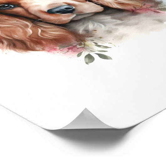 Ierse Waterverf van Setter Puppy Pet Poster (Hoek)