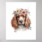 Ierse Waterverf van Setter Puppy Pet Poster (Voorkant)