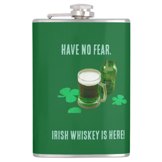 Ierse Whisky Is Hier Vinyl Omwikkelde Fles Heupfles (Voorkant)