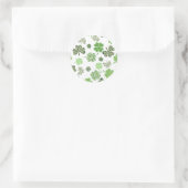  Ierse witte en groene klavers Ronde Sticker (Tas)