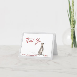 Ierse Wolfhound Dog personaliseert Bone Ribbon Bedankkaart