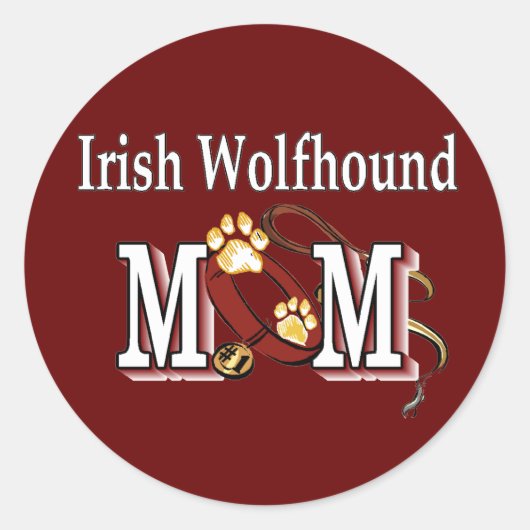 ierse wolfhound mam cadeaus ronde sticker (Voorkant)