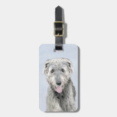Ierse Wolfhound-schildering - Kute Original Dog Ar Bagagelabel (Voorkant verticaal)