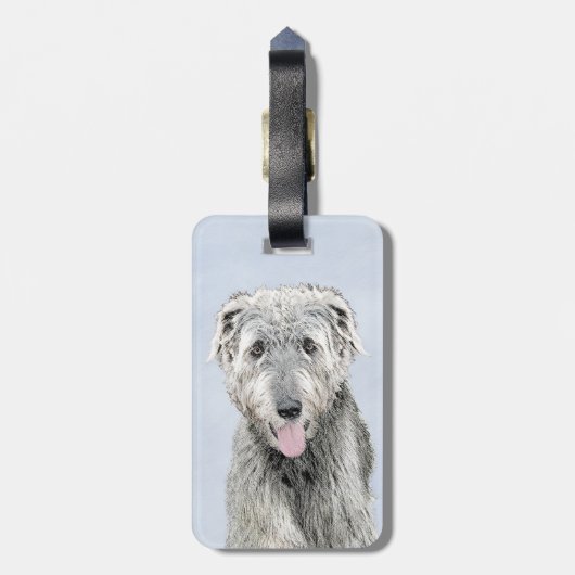 Ierse Wolfhound-schildering - Kute Original Dog Ar Bagagelabel (Achterkant verticaal)