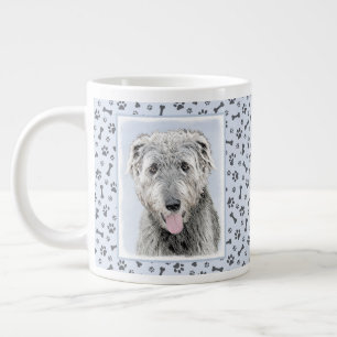 Ierse Wolfhound-schildering - Kute Original Dog Ar Grote Koffiekop