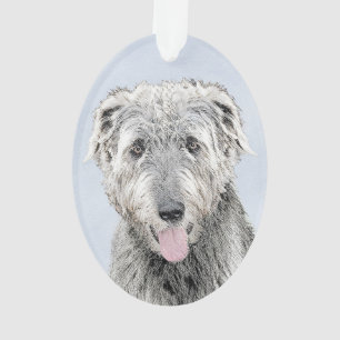 Ierse Wolfhound-schildering - Kute Original Dog Ar Ornament