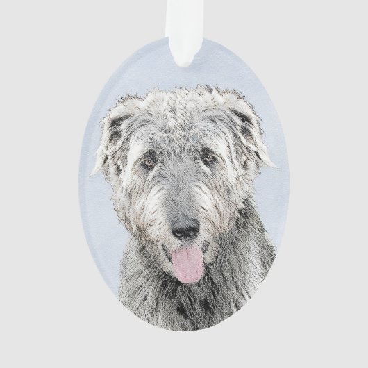 Ierse Wolfhound-schildering - Kute Original Dog Ar Ornament (achterkant)