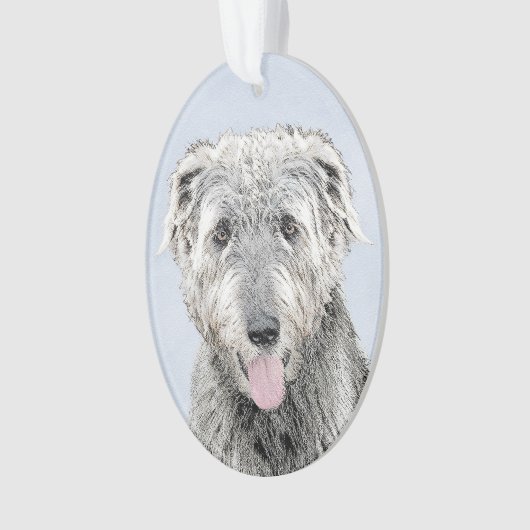 Ierse Wolfhound-schildering - Kute Original Dog Ar Ornament (voorkant)