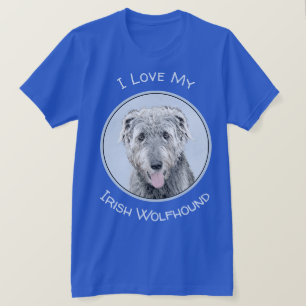 Ierse Wolfhound-schildering - Kute Original Dog Ar T-shirt