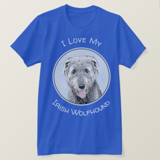 Ierse Wolfhound-schildering - Kute Original Dog Ar T-shirt (Design voorkant)