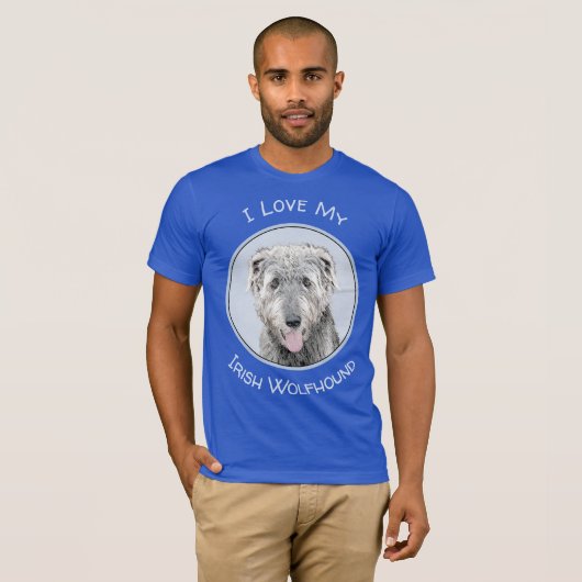 Ierse Wolfhound-schildering - Kute Original Dog Ar T-shirt (Voorkant volledig)