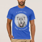Ierse Wolfhound-schildering - Kute Original Dog Ar T-shirt (Voorkant)