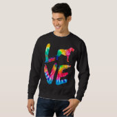 Ierse Wolfhound Tie Dye Liefde Hond Mam Pa Trui (Voorkant volledig)