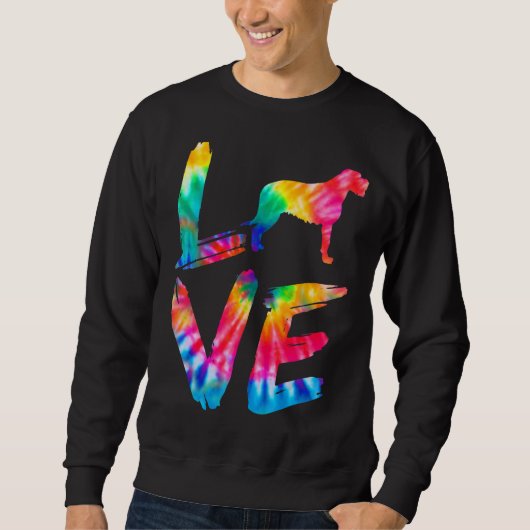 Ierse Wolfhound Tie Dye Liefde Hond Mam Pa Trui (Voorkant)