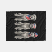 Ierse Wolfshond 4 juli Amerikaanse Vlag Hond Fleece Deken (Voorkant (Horizontaal))