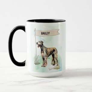 Ierse Wolfshond Aquarel Gepersonaliseerde Hond Mok