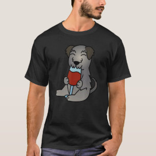 Ierse Wolfshond Drinkende Wijn Hond T-shirt