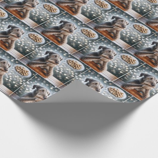 Ierse wolfshond droomt van Botten Cadeaupapier (Hoek)