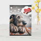 Ierse Wolfshond droomt van steak Kaart (Gele Bloem)