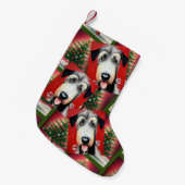 Ierse wolfshond en boom kerstkous kleine kerstsok (Voorkant (Hangend))