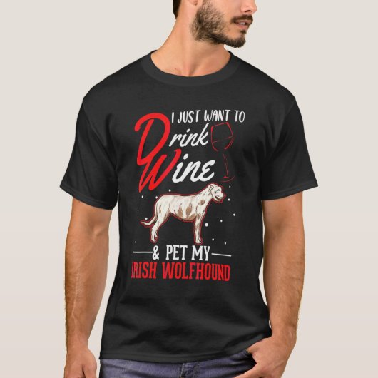 Ierse Wolfshond En Wijn T-shirt (Voorkant)