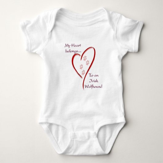 Ierse wolfshond hart behoort romper (Voorkant)