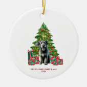 Ierse Wolfshond Hond Gepersonaliseerde Kerstmis Keramisch Ornament (Voorkant)