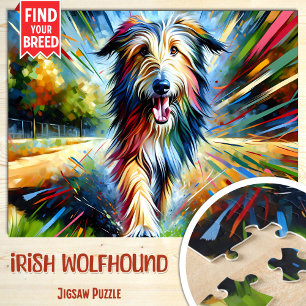 Ierse Wolfshond Hond Portret Acryl Art Print Hond Legpuzzel