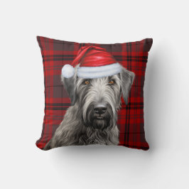 Ierse Wolfshond Hond Rood Geruit Kerstvakantie Kussen