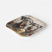 Ierse Wolfshond Honden Delen Een Milkshake Papieren Bordje (Gebogen)