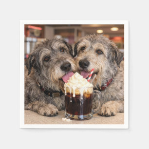 Ierse Wolfshond Honden Genieten van een Root Beer Servet