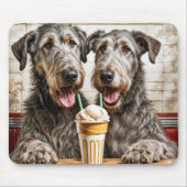 Ierse Wolfshond Honden Met Ice Cream Soda Muismat (Voorkant)