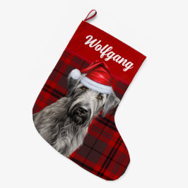 Ierse Wolfshond Honden Rood Kerst Plaid Persoonlij Grote Kerstsok