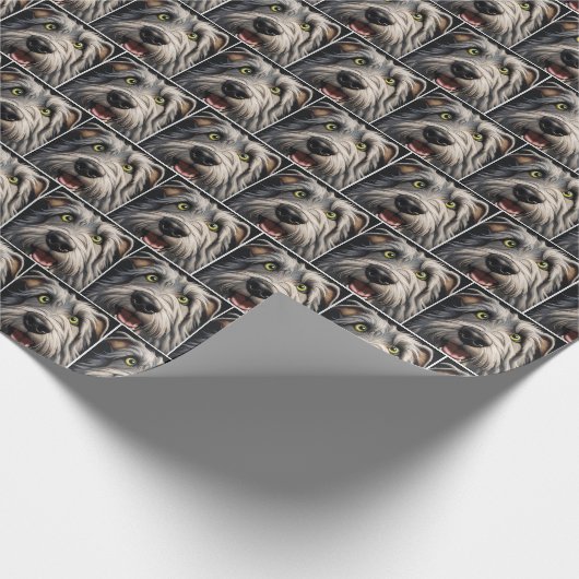 Ierse wolfshond humor cadeaupapier (Hoek)