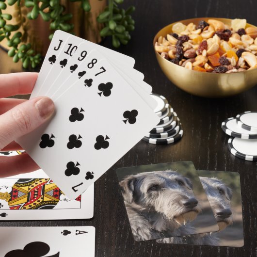 Ierse Wolfshond Ik ben niet geamuseerd, Pokerkaarten (Insitu)
