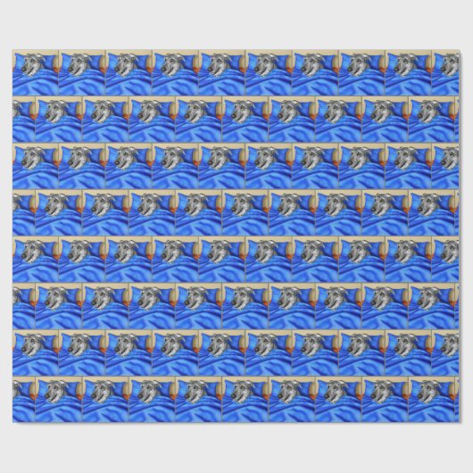 Ierse wolfshond in bed cadeaupapier (Vlak)