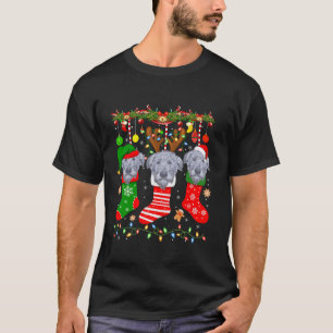 Ierse wolfshond in Kerstmis Sokken Santa Elf L T-shirt