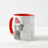 Ierse Wolfshond Kerstman Hond Geblaf Achtergrond Mok (Voorkant links)