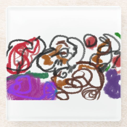 Ierse Wolfshond kunst Glazen Onderzetter (Voorkant)