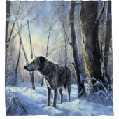 Ierse Wolfshond Laat het Sneeuwen Kerstmis Douchegordijn (Voorkant)