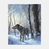 Ierse Wolfshond Laat het Sneeuwen Kerstmis Fleece Deken (Voorkant)