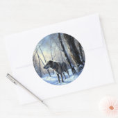 Ierse Wolfshond Laat het Sneeuwen Kerstmis Ronde Sticker (Envelop)