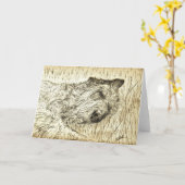 Ierse Wolfshond "Laat slapende honden liggen" Kaar Kaart (Gele Bloem)