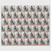 Ierse Wolfshond leest een krant Cadeaupapier (Vlak)